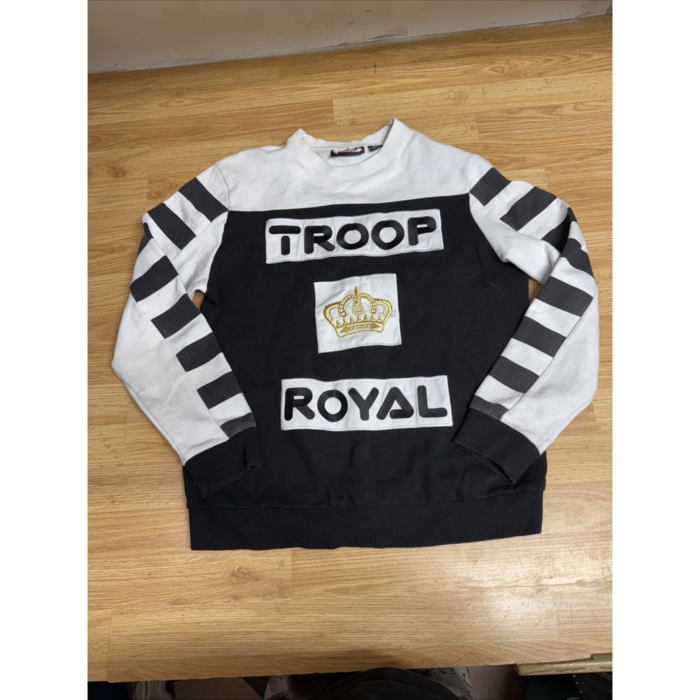 Men's Troop Royal Black | White  Pull Over Crewneck Size Large‎